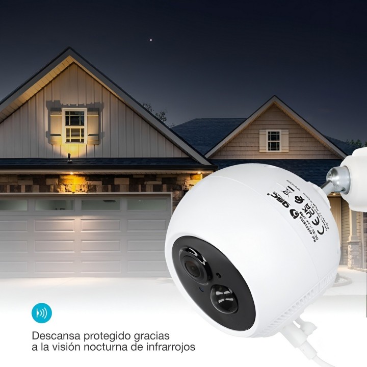 Cámara Seguridad Exterior 3mp Wifi Batería Recargable Ip66