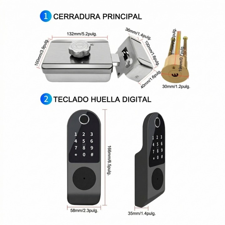 Cerradura Inteligente De Sobreponer Wifi Huella Digital +app
