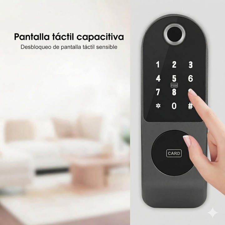 Cerradura Inteligente De Sobreponer Wifi Huella Digital +app
