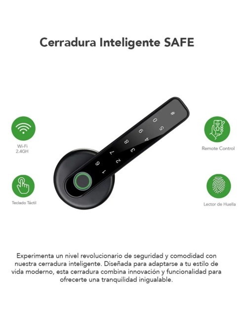 Cerradura Inteligente Safe Wifi Bio-métrica Y Teclado Táctil