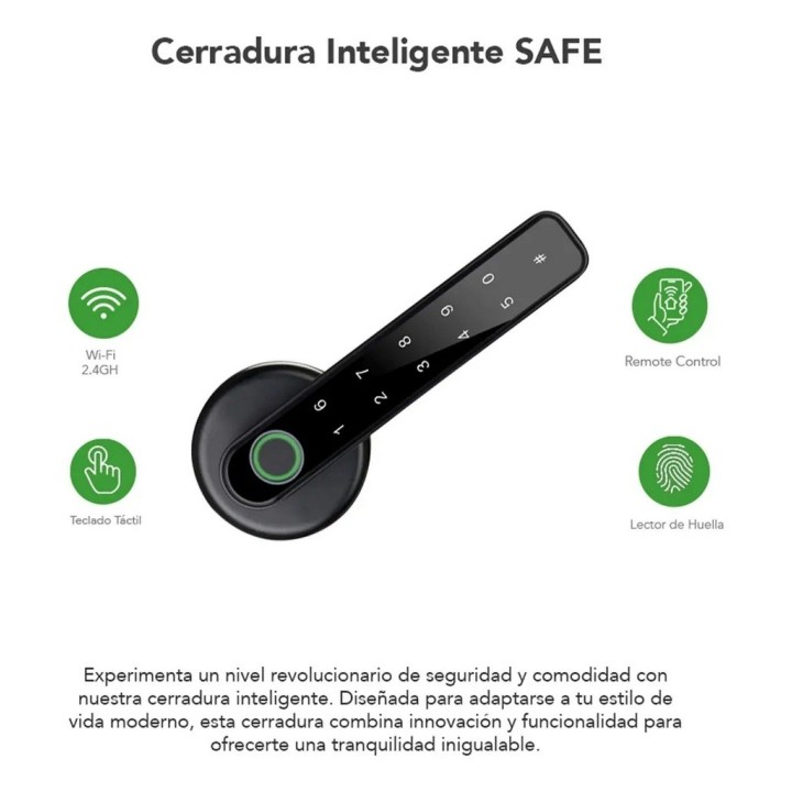 Cerradura Inteligente Safe Wifi Bio-métrica Y Teclado Táctil