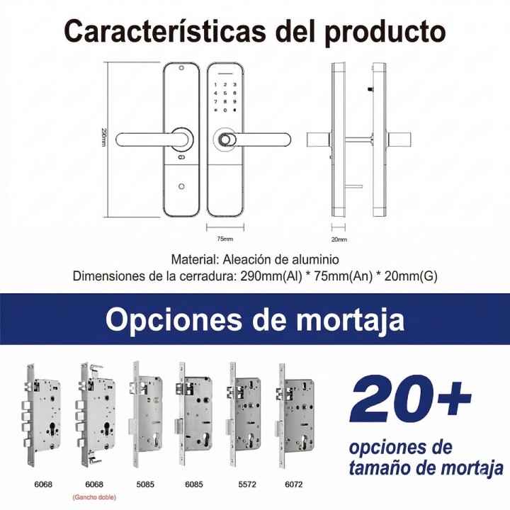 Cerradura Inteligente Wifi Biométrica Tuya Smart Pro F1