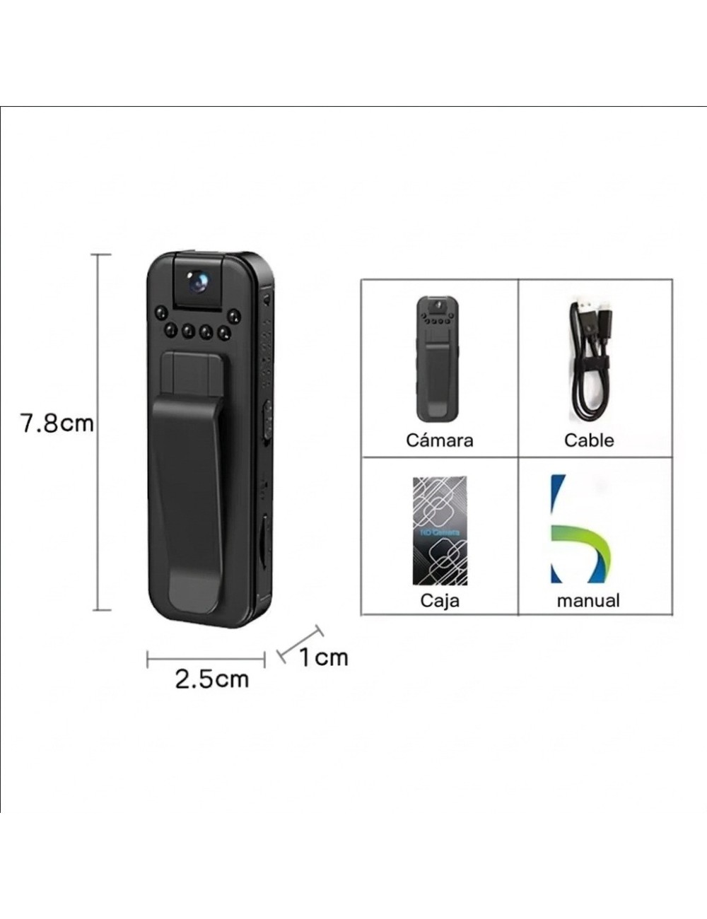 Mini Cámara Corporal Body Cam 1080p Visión Nocturna Giradora