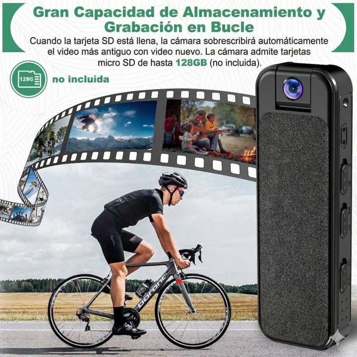 Mini Cámara Corporal Body Cam 1080p Visión Nocturna Giradora