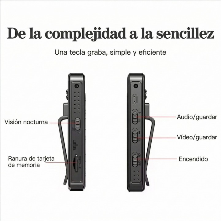 Mini Cámara Corporal Body Cam 1080p Visión Nocturna Giradora