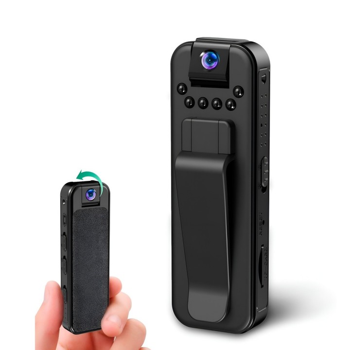 Mini Cámara Corporal Body Cam 1080p Visión Nocturna Giradora