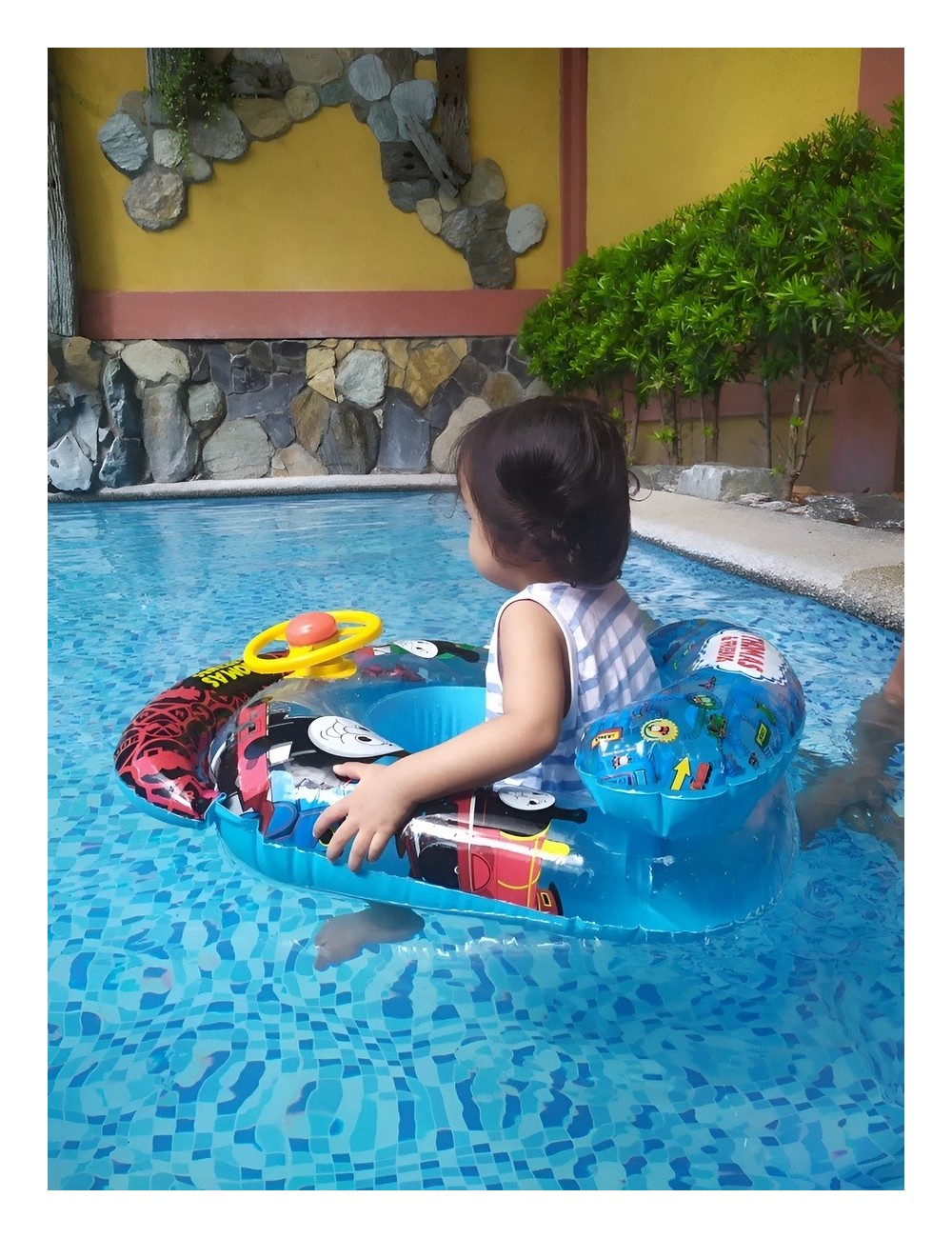 Flotador Inflable Para Bebé Con Diseño De Tren Y Volante