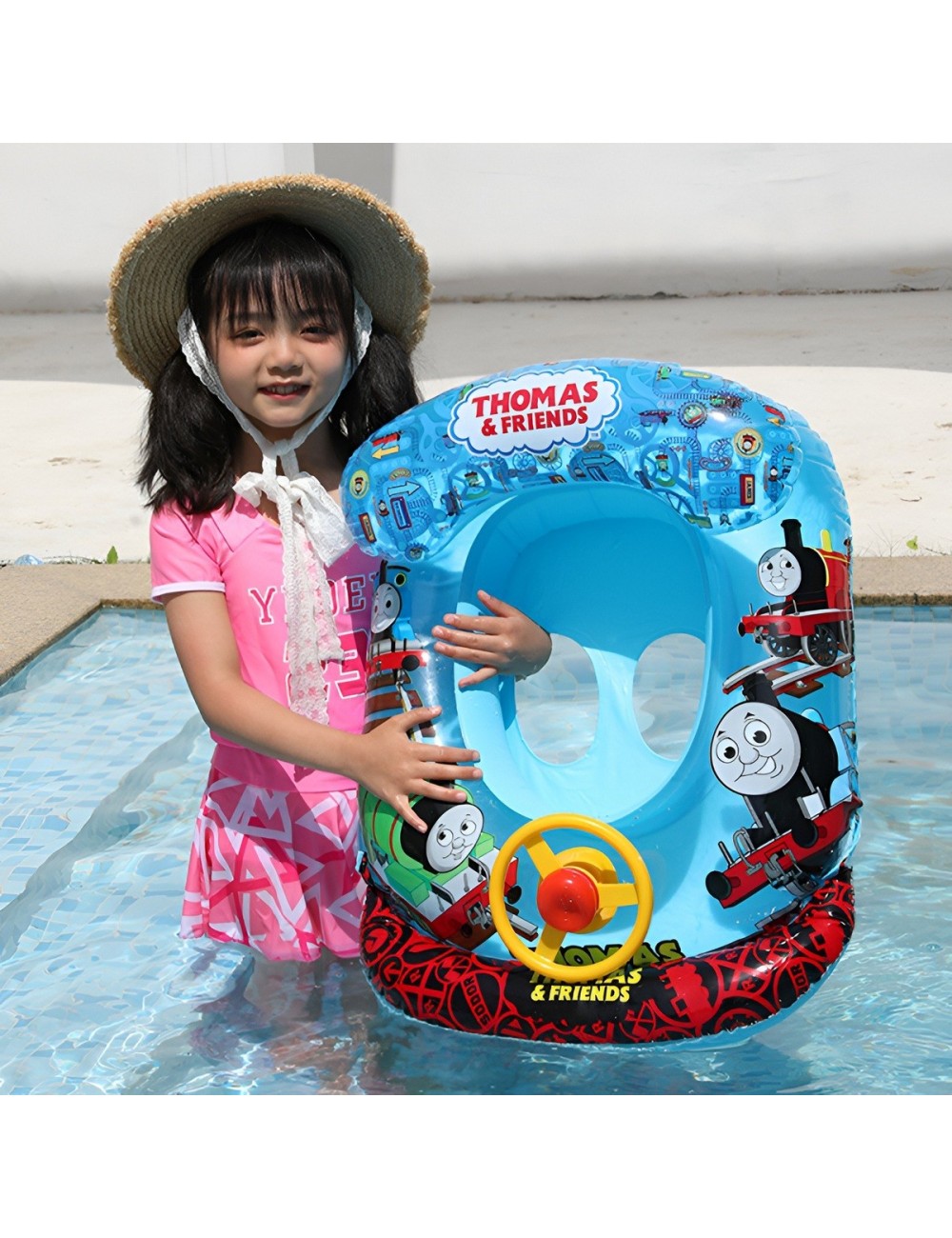 Flotador Inflable Para Bebé Con Diseño De Tren Y Volante