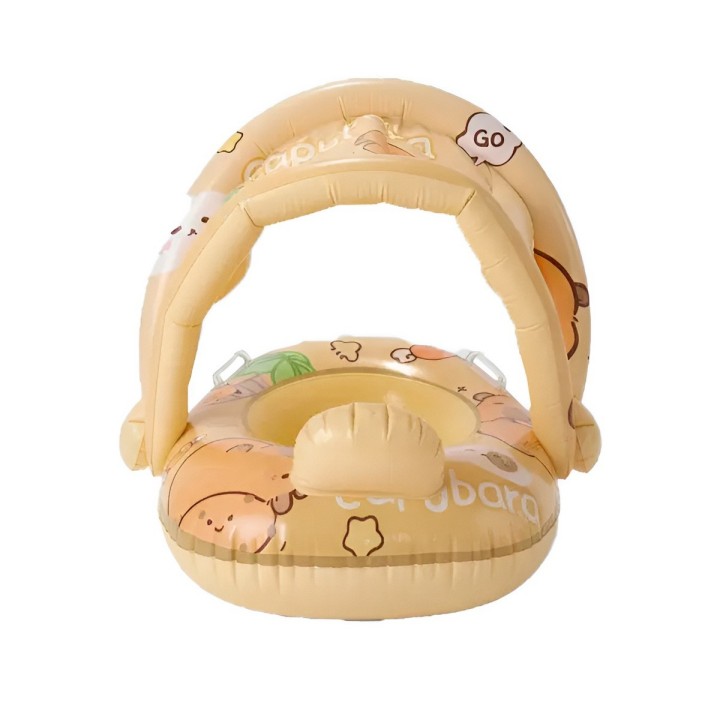 Flotador Inflable Para Bebé Con Techo Y Diseño De Capibara
