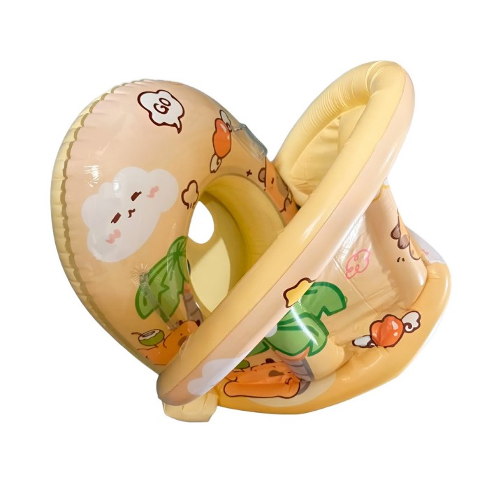Flotador Inflable Para Bebé Con Techo Y Diseño De Capibara