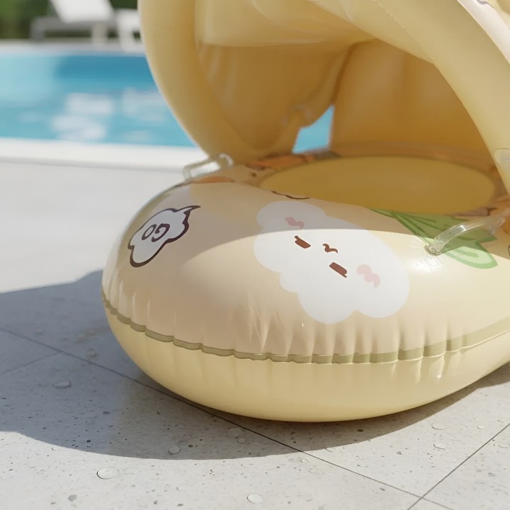 Flotador Inflable Para Bebé Con Techo Y Diseño De Capibara