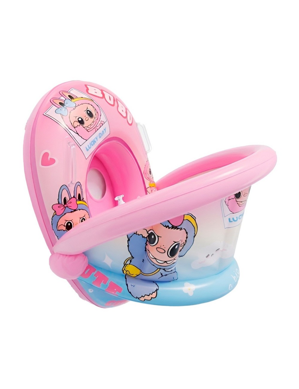 Flotador Inflable Para Bebé Con Techo Y Diseño De Labubu