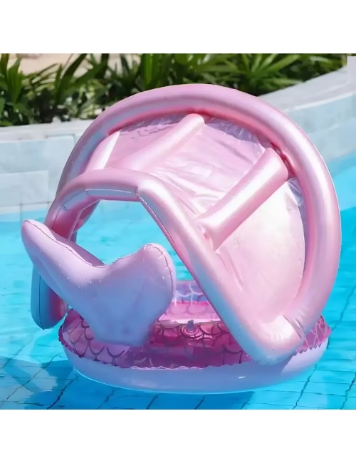 Flotador Inflable Para Bebé Con Techo Y Diseño De Sirena