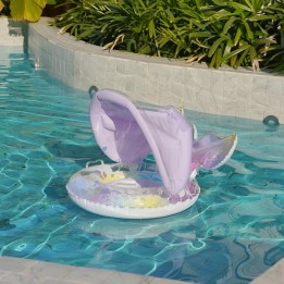 Flotador Inflable Para Bebé Con Techo Y Diseño De Sirena