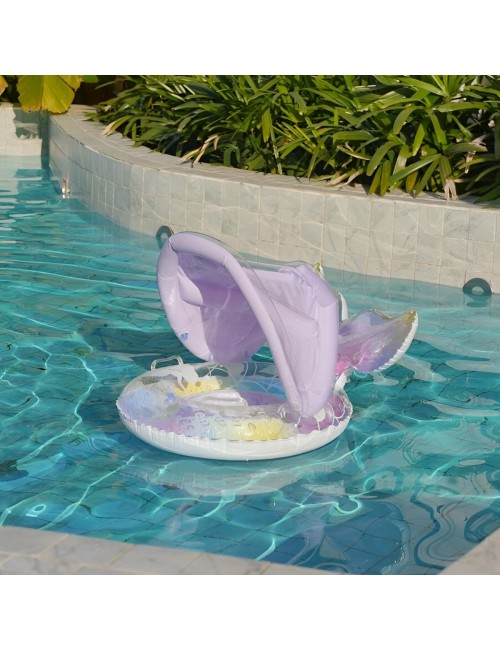 Flotador Inflable Para Bebé Con Techo Y Diseño De Sirena