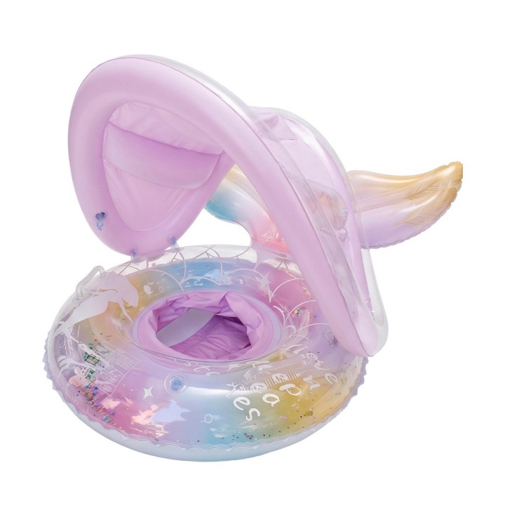 Flotador Inflable Para Bebé Con Techo Y Diseño De Sirena