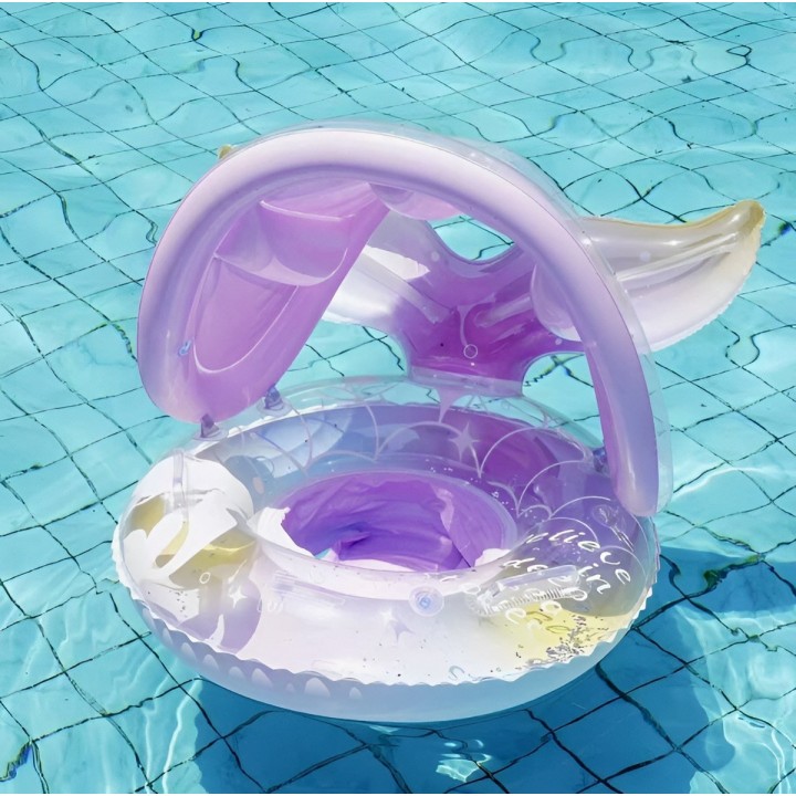 Flotador Inflable Para Bebé Con Techo Y Diseño De Sirena