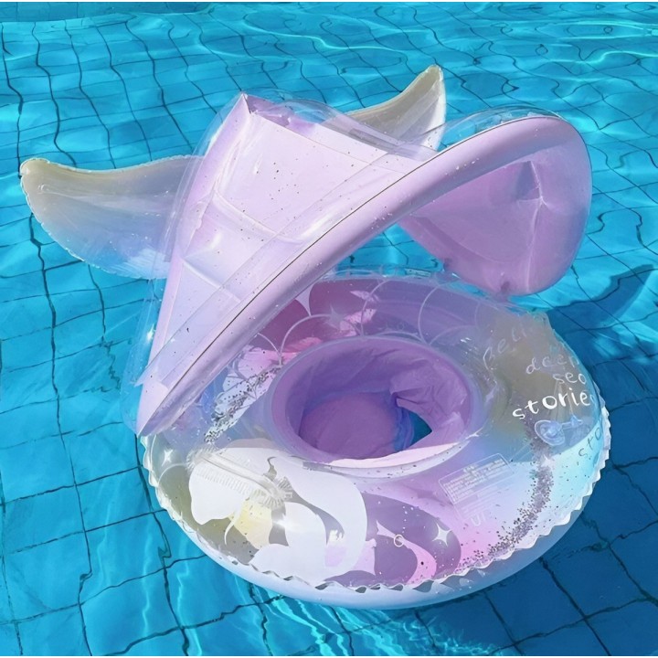 Flotador Inflable Para Bebé Con Techo Y Diseño De Sirena