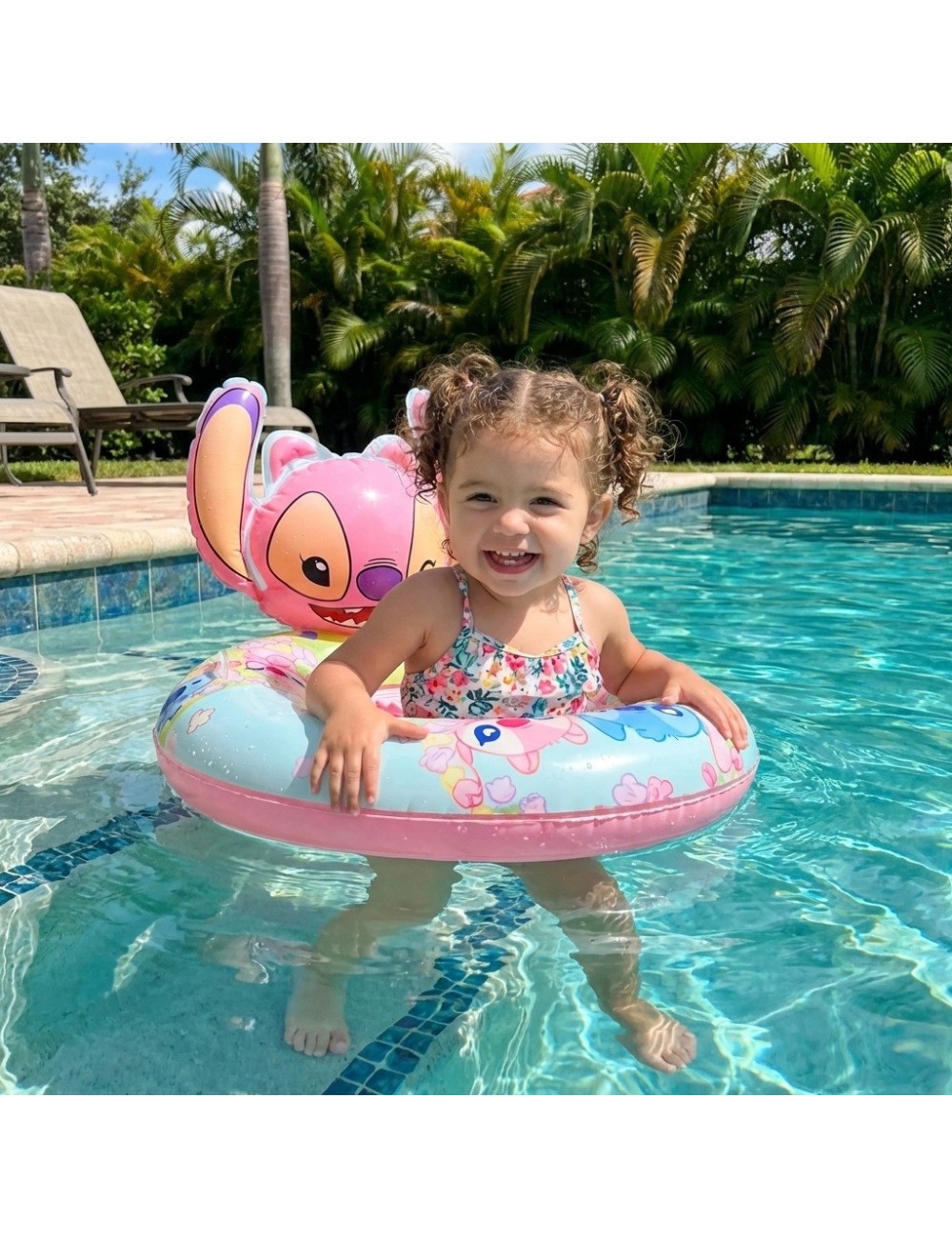 Flotador Inflable Angel Rosa Con Orificios Para Piernas Bebé