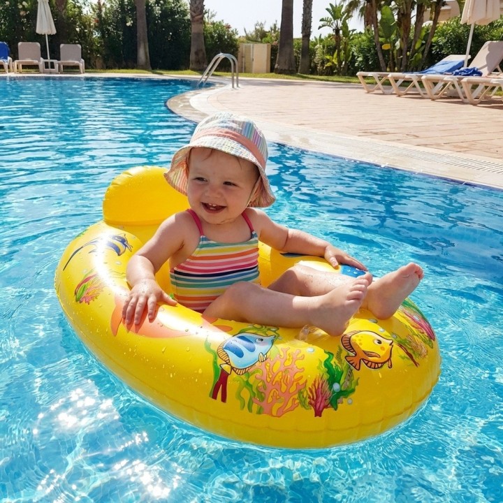 Flotador Inflable Barca Con Asiento Bebé Diseño Marino