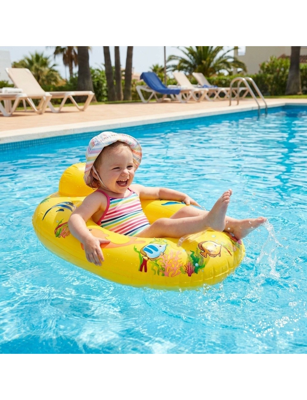 Flotador Inflable Barca Con Asiento Bebé Diseño Marino
