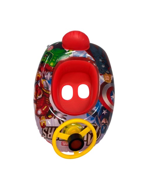 Flotador Inflable Barca Con Timón Para Niños Diseño Comics