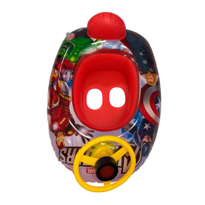 Flotador Inflable Barca Con Timón Para Niños Diseño Comics