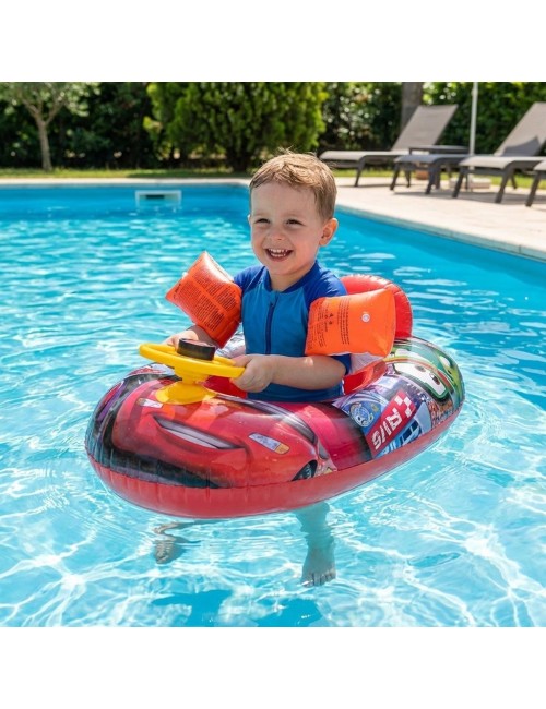 Flotador Inflable Barca Con Timón Para Niños Diseño Comics