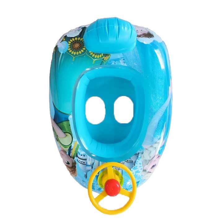 Flotador Inflable Barca Con Timón Para Niños Diseño Comics