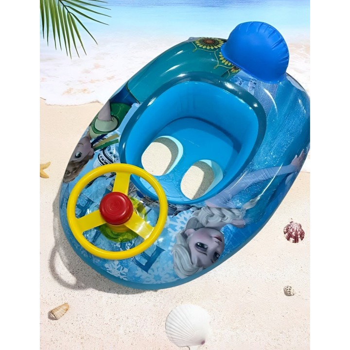 Flotador Inflable Barca Con Timón Para Niños Diseño Comics