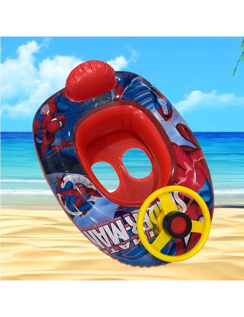 Flotador Inflable Barca Con Timón Para Niños Diseño Comics