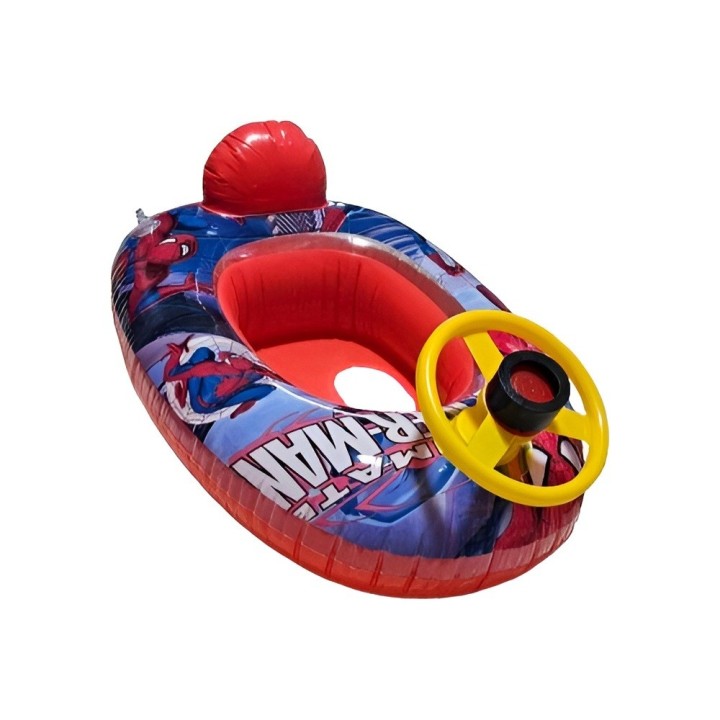 Flotador Inflable Barca Con Timón Para Niños Diseño Comics