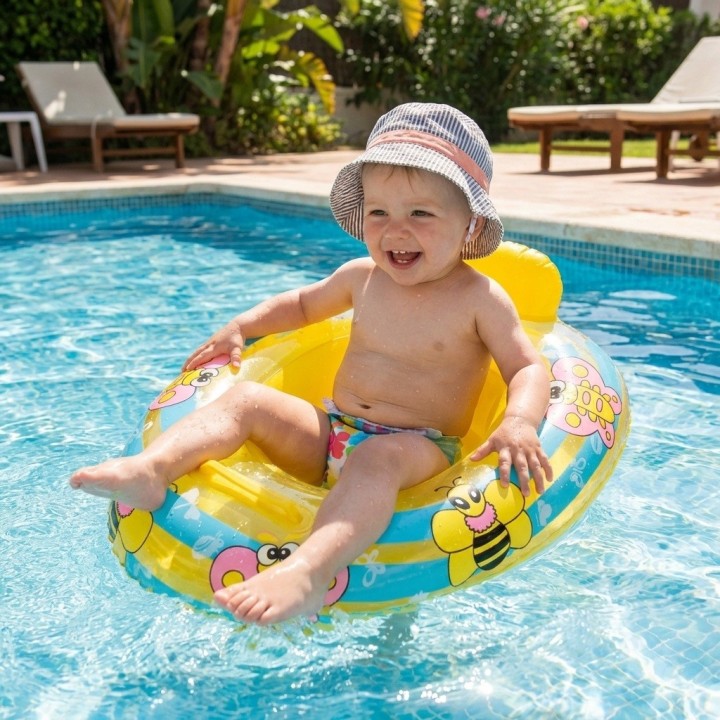 Flotador Inflable Barca Asiento Bebé Abeja Mariposa Abejita