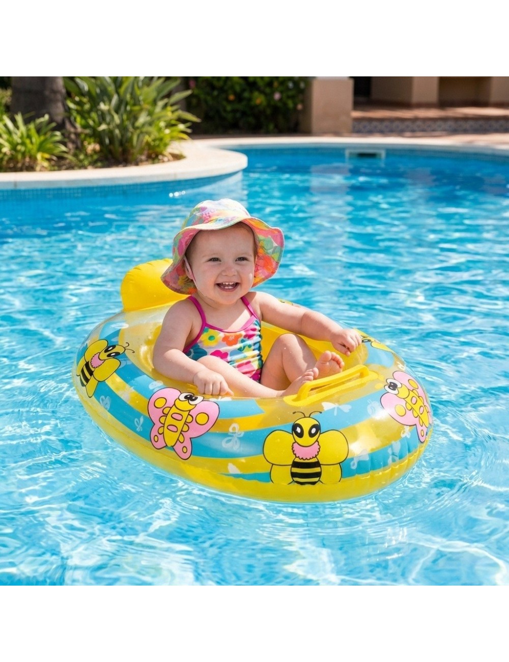 Flotador Inflable Barca Asiento Bebé Abeja Mariposa Abejita
