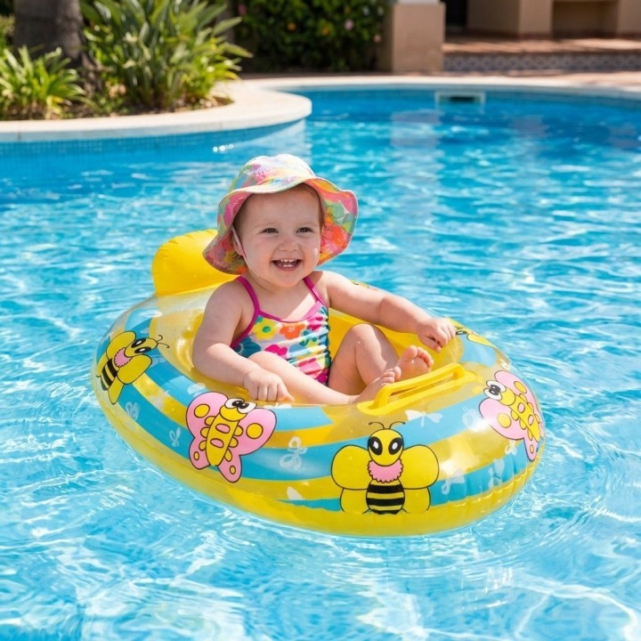 Flotador Inflable Barca Asiento Bebé Abeja Mariposa Abejita
