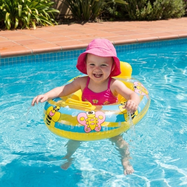 Flotador Inflable Barca Asiento Bebé Abeja Mariposa Abejita