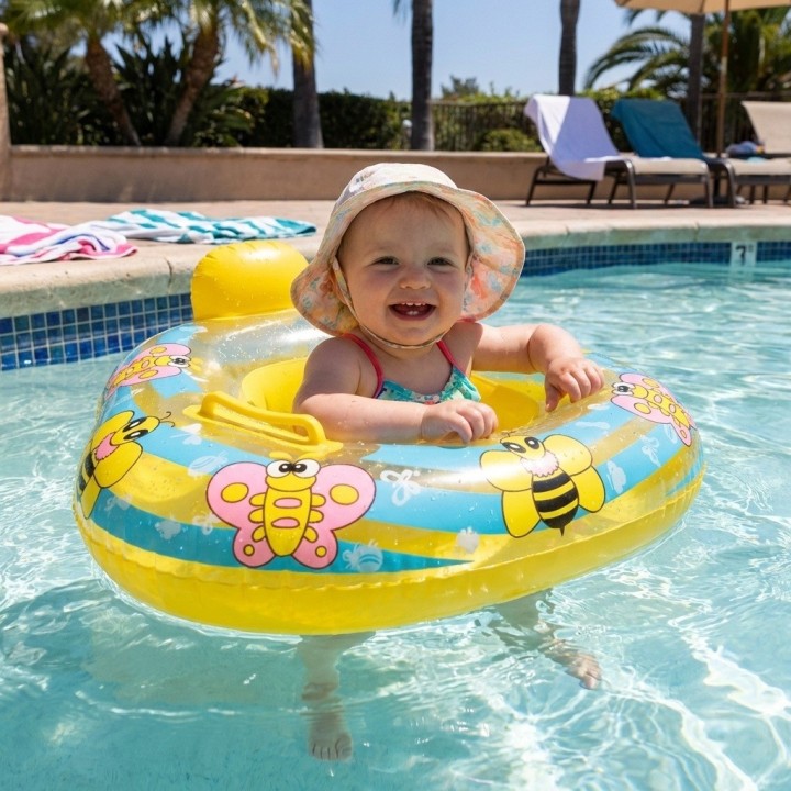 Flotador Inflable Barca Asiento Bebé Abeja Mariposa Abejita