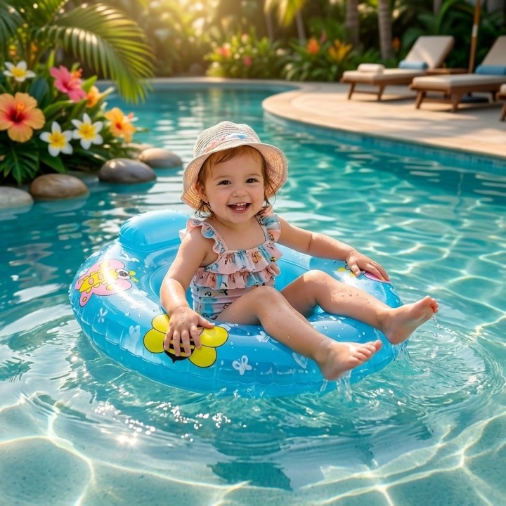 Flotador Inflable Barca Asiento Bebé Abeja Mariposa Abejita