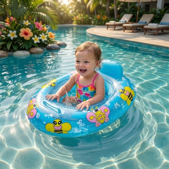 Flotador Inflable Barca Asiento Bebé Abeja Mariposa Abejita