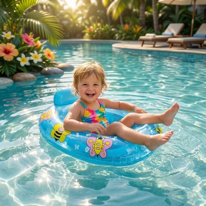 Flotador Inflable Barca Asiento Bebé Abeja Mariposa Abejita