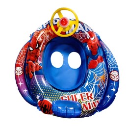 Flotador Inflable Barca Con Timón Superhéroe Para Niños Bebé