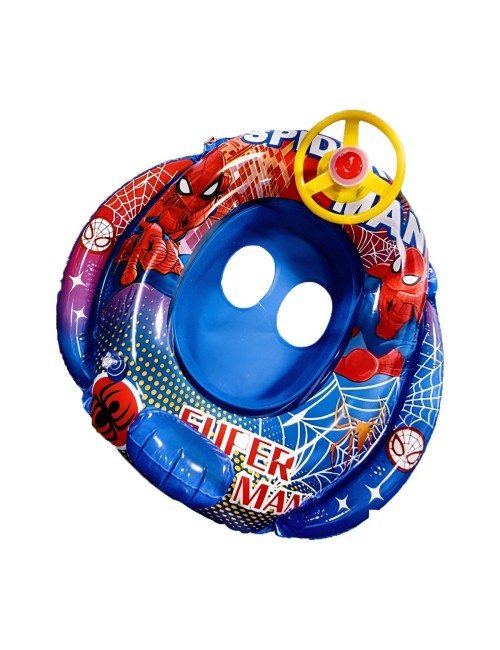 Flotador Inflable Barca Con Timón Superhéroe Para Niños Bebé