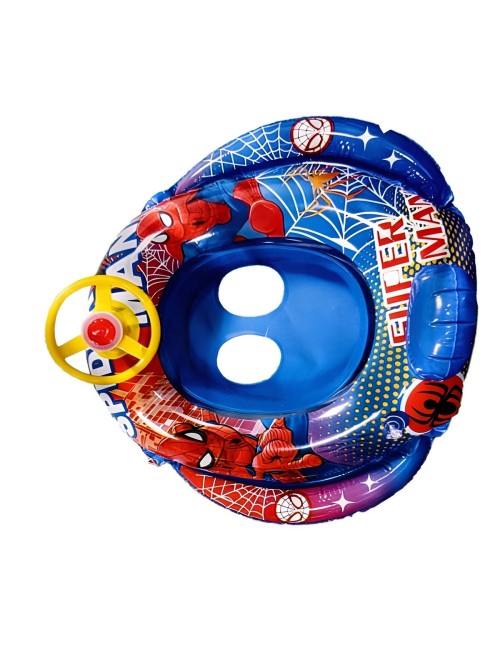 Flotador Inflable Barca Con Timón Superhéroe Para Niños Bebé