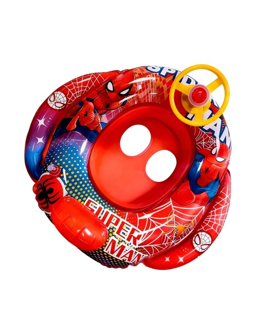 Flotador Inflable Barca Con Timón Superhéroe Para Niños Bebé