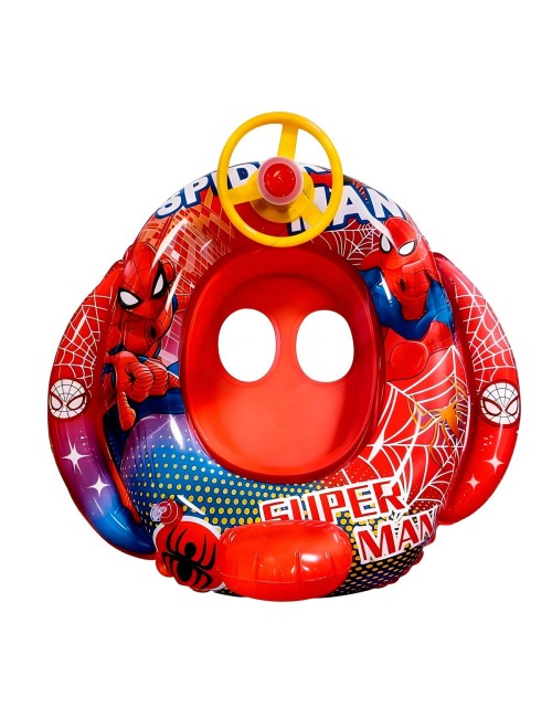 Flotador Inflable Barca Con Timón Superhéroe Para Niños Bebé