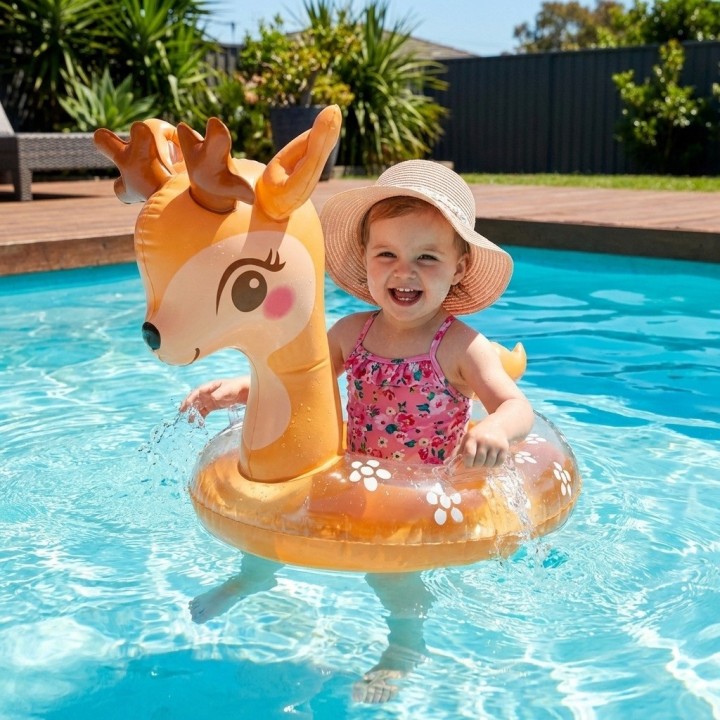 Flotador Inflable Infantil Con Asiento Y Mangos Diseños Top