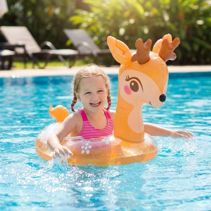 Flotador Inflable Infantil Con Asiento Y Mangos Diseños Top