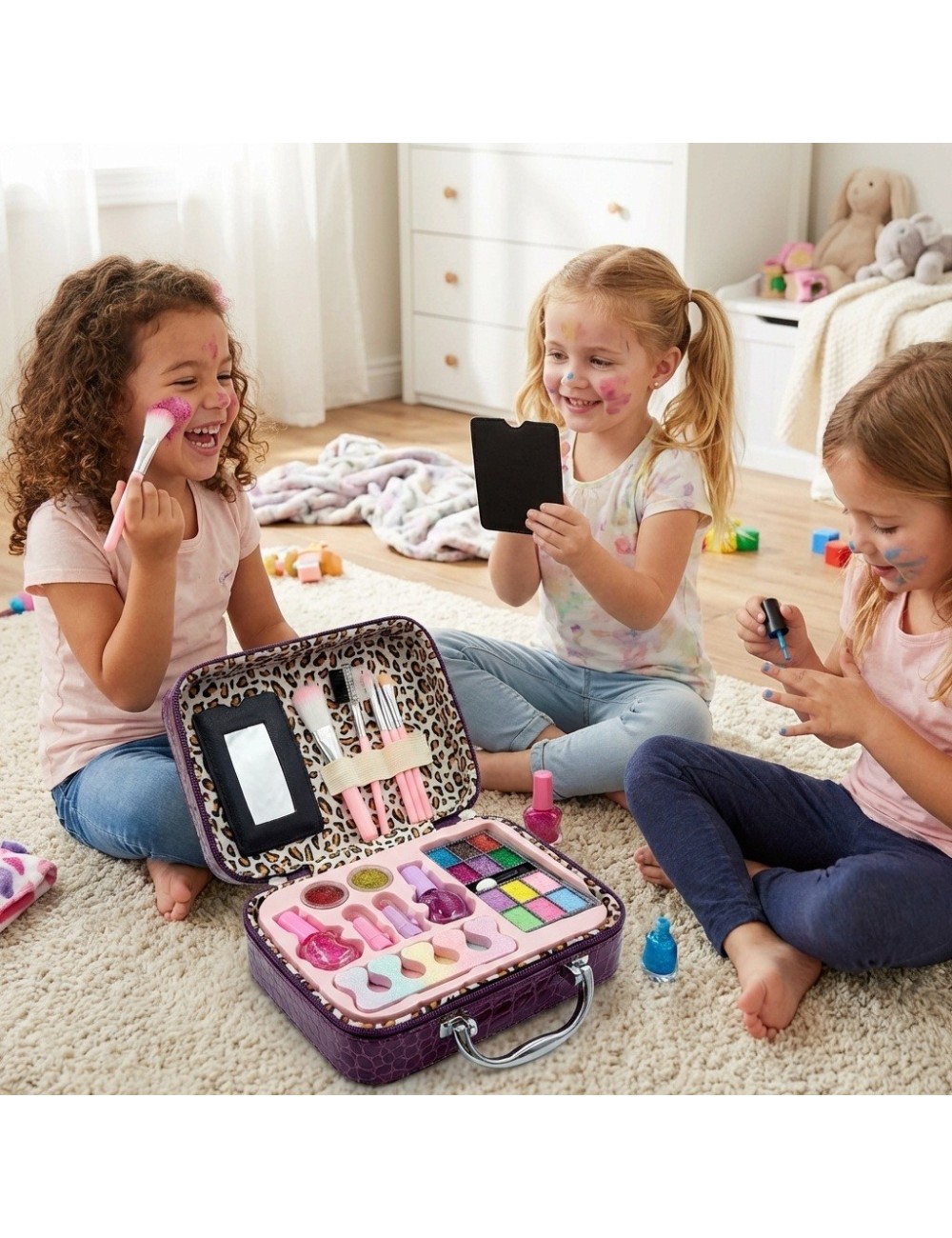 Set Maquillaje Infantil Maletín Profesional Niñas Lavable