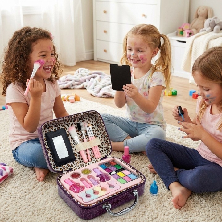 Set Maquillaje Infantil Maletín Profesional Niñas Lavable