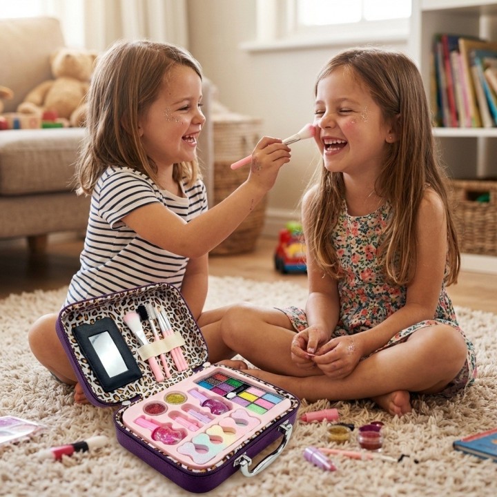 Set Maquillaje Infantil Maletín Profesional Niñas Lavable